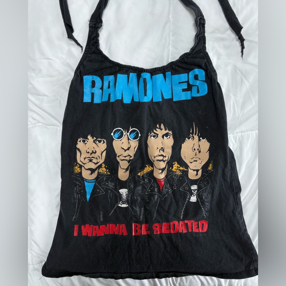Ramones Handprinted/Sewn Vintage Graphic Halter Top